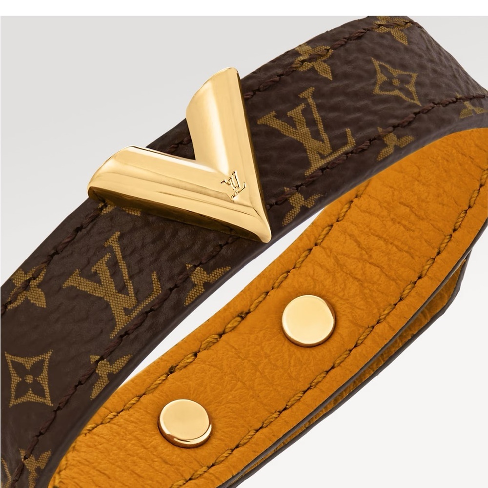 Louis Vuitton Monogram Brown Essential V Bracelet with Gold Accents size 15 - Picture 4 of 15